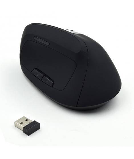 Ewent Raton Inalambrico 2.4hz - Raton Vertical Ergonomico - DPI Seleccionable 800-1200-2400dpi -Bateria Recargable de Litio 400m