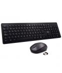 Ewent Pack Inalambrico 2.4hz KB+RATON - Teclado de Oficina con 13 Teclas Multimedia - Raton de Viaje - 1000dpi Unico - Receptor 