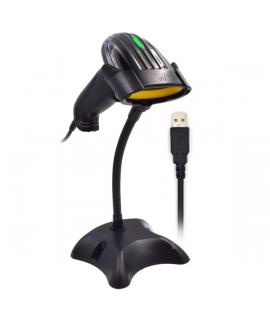 Ewent EW3400 Lector Codigo de Barras 1D Laser - Conector USB -150 Lecturas por segundo - Base Manos libres - Color Negro