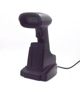 Ewent EW3440 Lector de Codigos de Barras 1D/2D Inalambrico - Wireless y Bluetooth - Autonomia hasta 7h - Base Inteligente - Colo