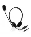 Ewent Auriculares de Chat con Microfono y Control de Volumen - Cable de 2m 1x Jack 3.5mm 4 Pines - Color Negro