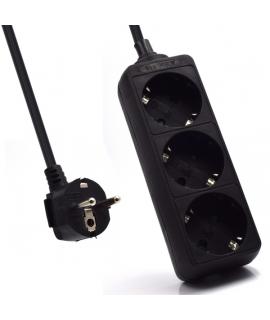 Ewent Regleta de Energia 3 Enchufes - 16A Enchufe Schuko - Color Negro