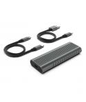 Ewent Caja Externa USB 3.2 - USB-C SSD sin Tornillos - Cable USB C-C y USB C-A - Color Gris