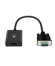 Ewent EW9866 Convertidor VGA a HDMI con Audio - Resolucion Maxima de 1920 x 1200 pixeles - No Drivers - Color Negro