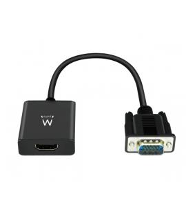 Ewent EW9866 Convertidor VGA a HDMI con Audio - Resolucion Maxima de 1920 x 1200 pixeles - No Drivers - Color Negro