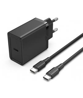 Vention Cargador de Pared USB-C 25W - Cable USB-C 1m - PD3.0 - Color Negro