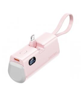 Vention PowerBank 4800mAh - Lightning - Carga Rapida 22.5W - Conector Plegable - Color Rosa