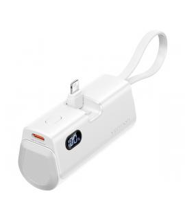 Vention PowerBank 4800mAh - Lightning - Carga Rapida 22.5W - Conector Plegable - Color Blanco