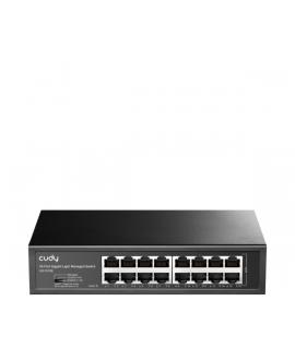 Cudy Switch Gigabit de 16 Puertos - Facil Administracion - Carcasa de Metal para Montaje en Rack - Plug and Play - Kit de Montaj