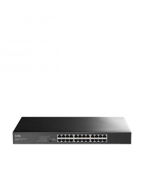 Cudy Switch Gigabit de 24 Puertos - Carcasa de Metal para Montaje en Rack - Ahorro de Energia - Plug and Play - Kit de Montaje e