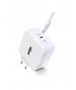 Urban Factory Cyclee Cargador de Pared USB-C GaN de 100W - Diseño Ecologico - Cable USB-C/USB-C de 2m - Color Blanco