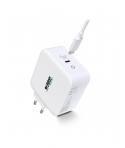 Urban Factory Cyclee Cargador de Pared USB-C GaN de 100W - Diseño Ecologico - Cable USB-C/USB-C de 2m - Color Blanco