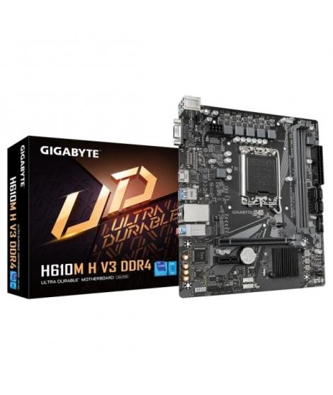 Gigabyte H610M H V3 Placa Base Intel1700 2x DDR4 - M.2, SATA, PCIe3.0 - HDMI, DVI, VGA, RJ-45, USB 3.2 - MicroATX