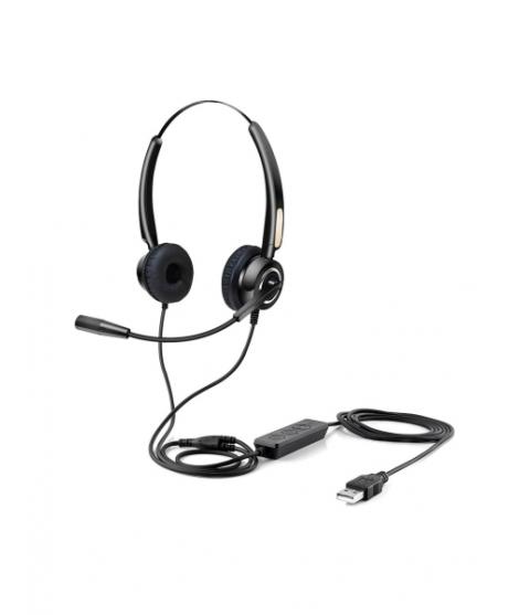 Urban Factory Movee Auriculares Supraaurales de Diadema - Mando a Distancia - Conexion USB-A Plug & Play - Color Negro