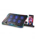 NGS HeroStand Base de Refrigeracion para Portatil Hasta 15.6" - 6 Ventiladores con LED Azul - Pantalla LCD con Botones de Contro
