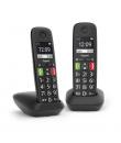 Gigaset E290 Duo Telefono Inalambrico Dect + 1 Supletorio - Pantalla Grande en B/N - Teclas con Numeros Grandes - Volumen con Fu