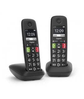 Gigaset E290 Duo Telefono Inalambrico Dect + 1 Supletorio - Pantalla Grande en B/N - Teclas con Numeros Grandes - Volumen con Fu