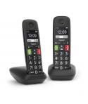 Gigaset E290 Duo Telefono Inalambrico Dect + 1 Supletorio - Pantalla Grande en B/N - Teclas con Numeros Grandes - Volumen con Fu