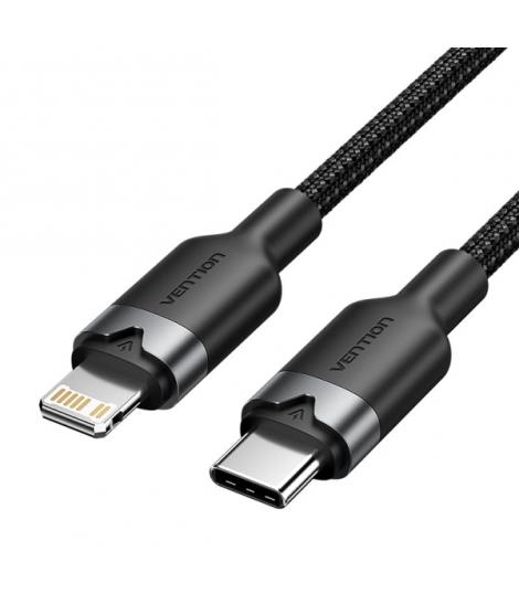 Vention Cable USB-C a Lightning 3A 27W - 1m - Trenzado - Color Negro