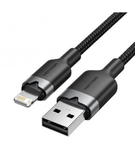 Vention Cable USB-A a Lightning 2.4A - 1m - Trenzado - Color Negro