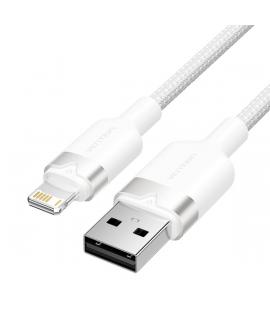 Vention Cable USB-A a Lightning 2.4A - 1m - Trenzado - Color Blanco