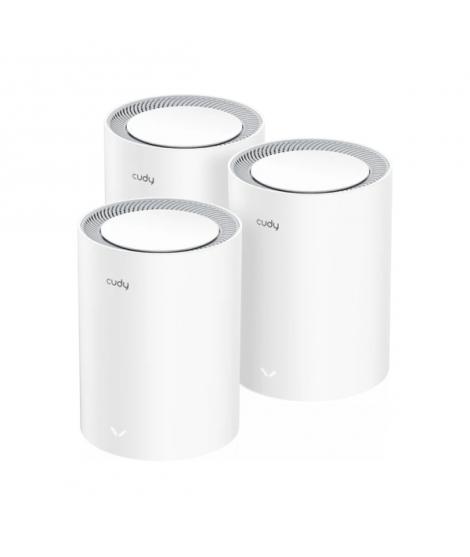 Cudy Pack de 3 Sistemas WiFi Mesh 7 Gigabit Dual Band BE3600 - Velocidad hasta 1000Mbps - 3 Puertos - Antenas Internas - Color B