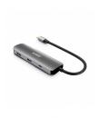 Urban Factory Hubee HUB 4 en 1- USB-C Macho - USB-A/USB-C/HDMI Hembra - 100W PD - Color Gris Metal