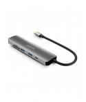 Urban Factory Hubee HUB 6 en 1 - USB-C Macho - USB-A/HDMI/USB-C/SD/MSD Hembra - 100W PD - Color Gris Metal