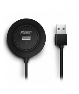 Urban Factory Minee HUB 4 en 1 - USB-A Macho - 4xUSB-A Hembra - Color Negro