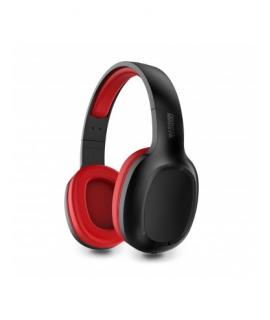 Urban Factory Movee Auriculares Supraaurales de Diadema - Bluetooth 5.1 - Recargables - Color Negro / Rojo