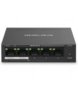 Mercusys Switch 5 Puertos Gigabit RJ45 10/100/1000Mbps - 4 Puertos PoE - Diseño Compacto - Plug & Play - Carcasa de Metal