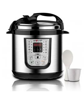 Muvip Olla a Presion Electrica - 6 Litros - 15 Programas Disponibles - 1000W - Display LED - Acero Inoxidable - Totalmente Desmo