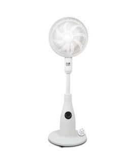 Muvip Ventilador de Pie 80W 8 Aspas - 7 Velocidades - Nebulizador - Funcion de Oscilacion - Luz LED - Color Blanco