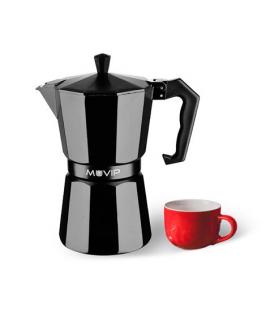 Muvip MV0603 Cafetera de Aluminio - Capacidad 1 Taza - Mango Ergonomico - Antiadherente - Apta para Placas Electricas, Vitrocera