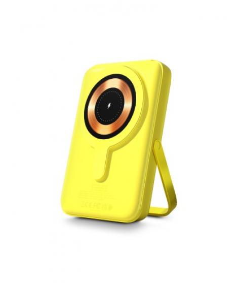 Urban Factory Magnee Power Powerbank Universal 10000mAh - Entrada USB-C - Salida USB-C, USB-A e Inalambrica - Color Amarillo Neo