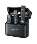 Vention Levalier Microfono Clip Inalambrico USB-C - Cancelacion de Ruido Avanzada - Bateria 30h - Rango 300m - Color Negro