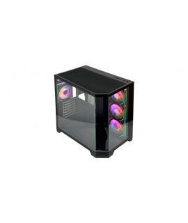 L-Link Nova Caja ATX - Cristal Templado Continuo - 4 Ventiladores RGB - USB 3.0 - Color Negro