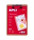 Apli Carpeta Portapapeles con Base de Madera y Pinza Metalica - Medidas 155x225mm - Formato A5