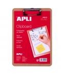 Apli Carpeta Portapapeles con Base de Madera y Pinza Metalica - Medidas 155x225mm - Formato A5