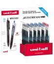 Uni-ball JetStream Sport SXN-150E Expositor con 36 Boligrafos de Tinta Pigmentada - Punta de Bola 1mm - Retractil - Secado Insta