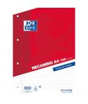 Oxford Classic Recambio de 100 Hojas Sueltas A4 1 Linea Horizontal con Margen 4 Taladros