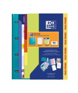 Oxford Europeanbinder Live & Go Carpeta Tamaño A4+ con Recambio + Separadores - Tapa de Plastico Polyfoam - Colores Vivos Aleato