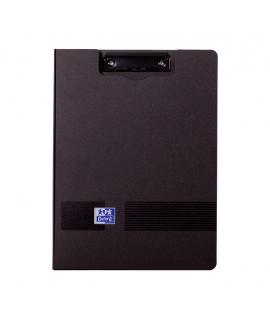 Oxford Live & Go Carpeta con Pinza Metalica - Fabricada en Polifoam - Bolsillo Interior - Color Negro