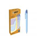 Bic 4 Colours Pastel Boligrafo de Bola Retractil - Punta Media de 1.0mm - Tinta con Base de Aceite - Cuerpo en Colores Pastel - 