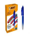 Bic 4 Colours Smooth Gradient Azul Boligrafo de Bola Retractil - Punta Media de 1.0mm - Escritura un 40% mas Suave - 4 Colores