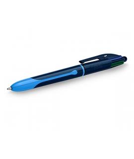 Bic 4 Colours Smooth Drop Boligrafo de Bola Retractil - Punta Media de 1.0mm - Escritura un 40% mas Suave - 4 Colores