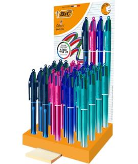 Bic 4 Colours Smooth Gradient y Drop Expositor de 36 Boligrafos de Bola Retractil - Punta Media de 1.0mm - Escritura un 40% mas 