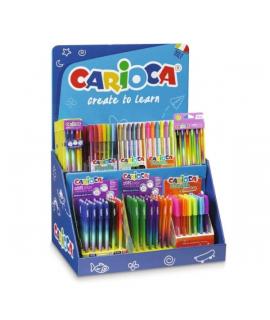 Carioca Expositor Fiorella Incluye 5 OOPS Easy Blister de 3uds Blue Red, 7 OOPS Easy Blister de 6uds, 7 Fiorella Metallic de 6ud