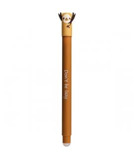 Eberhard Faber Animal Erase It! Boligrafo Borrable Tinta Gel Azul - Trazo 0.7mm - Tacto Soft - Diseño Perezoso