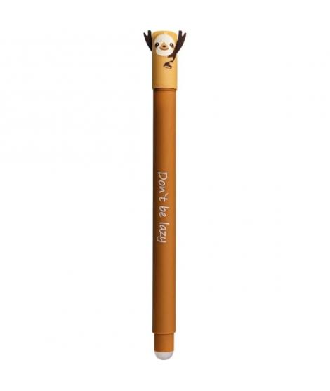 Eberhard Faber Animal Erase It! Boligrafo Borrable Tinta Gel Azul - Trazo 0.7mm - Tacto Soft - Diseño Perezoso